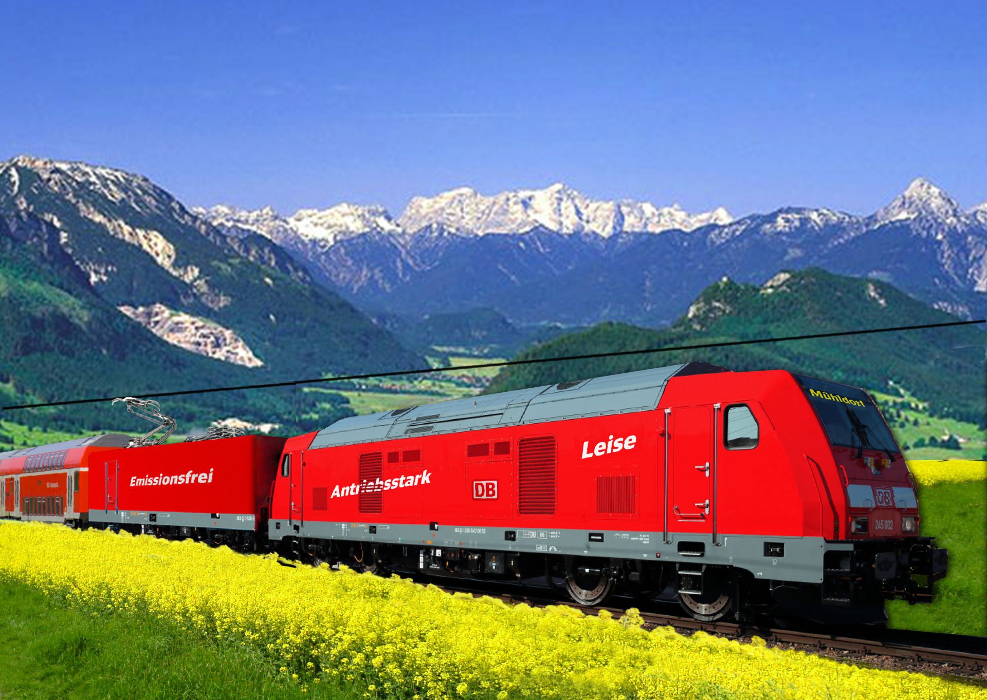 Emissionsfrei unter Oberleitung: Der Eco DeMe Train