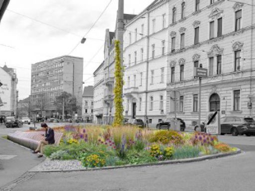 Multifunktionale klimaaktive Straßengärten in urbanen Bereichen