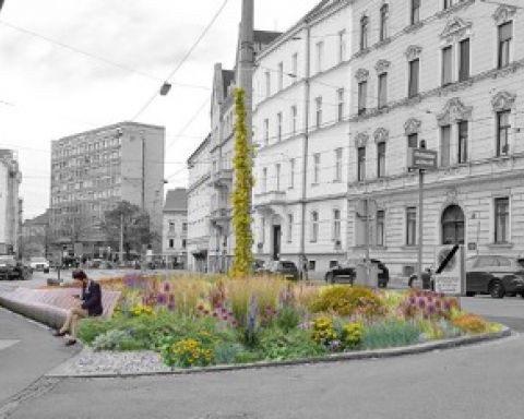Multifunktionale klimaaktive Straßengärten in urbanen Bereichen