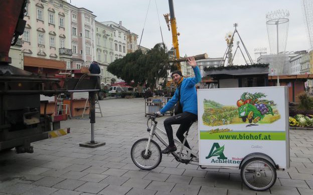 Umweltfreundlich vom Samen bis in die Speis - liefern mit dem Lastenfahrrad 