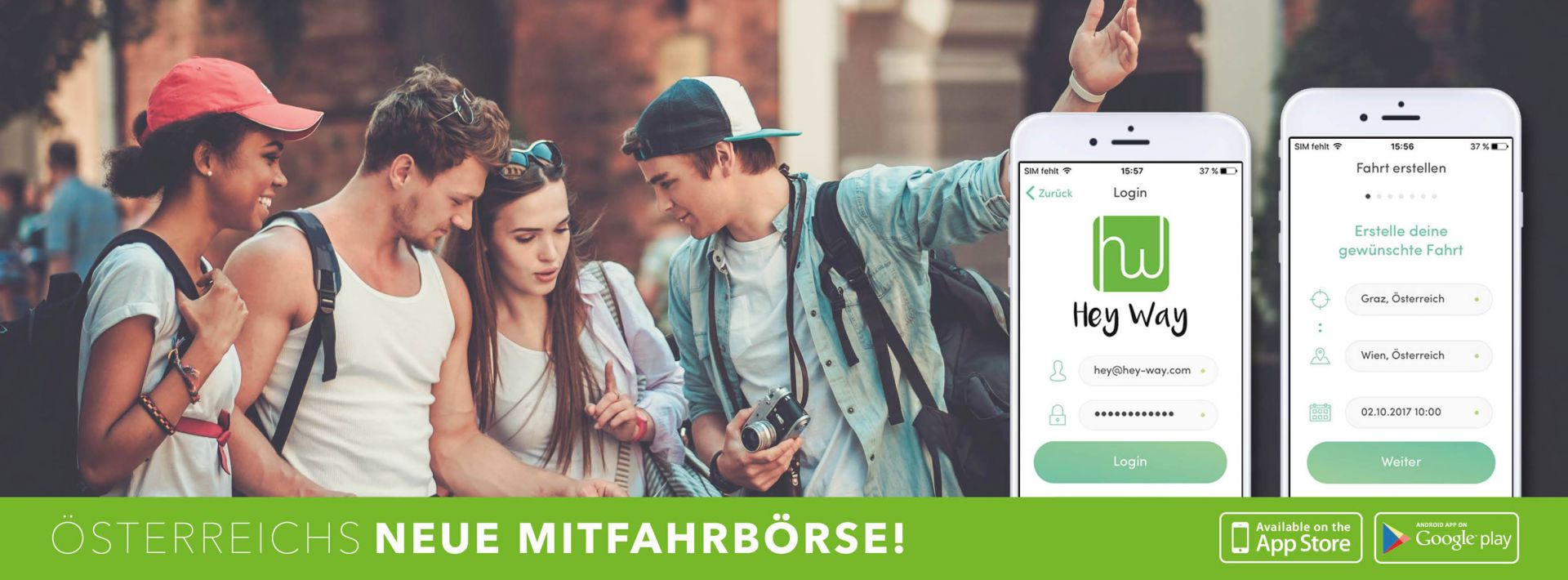 Hey Way - Österreichs neue Mitfahrbörse