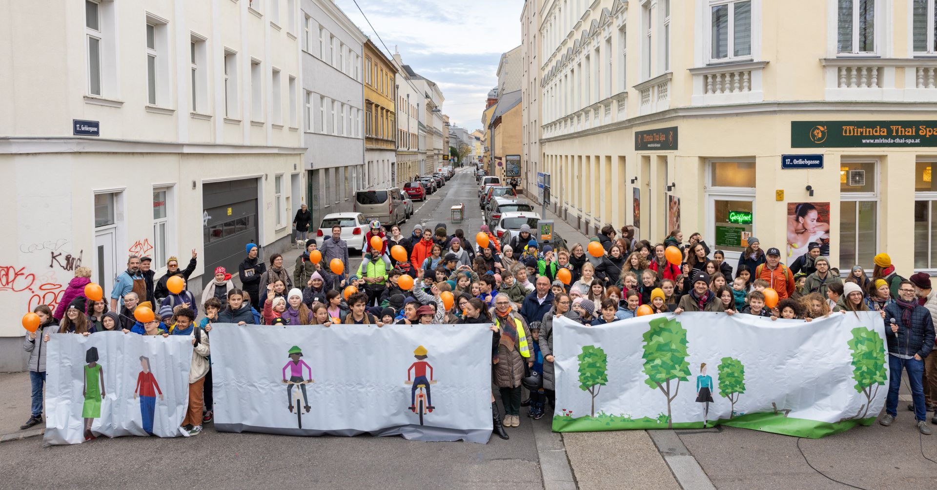 © Florian Gruber Eine Fahrradstraße für einen sicheren und klimafreundlichen Schulweg in der Geblergasse