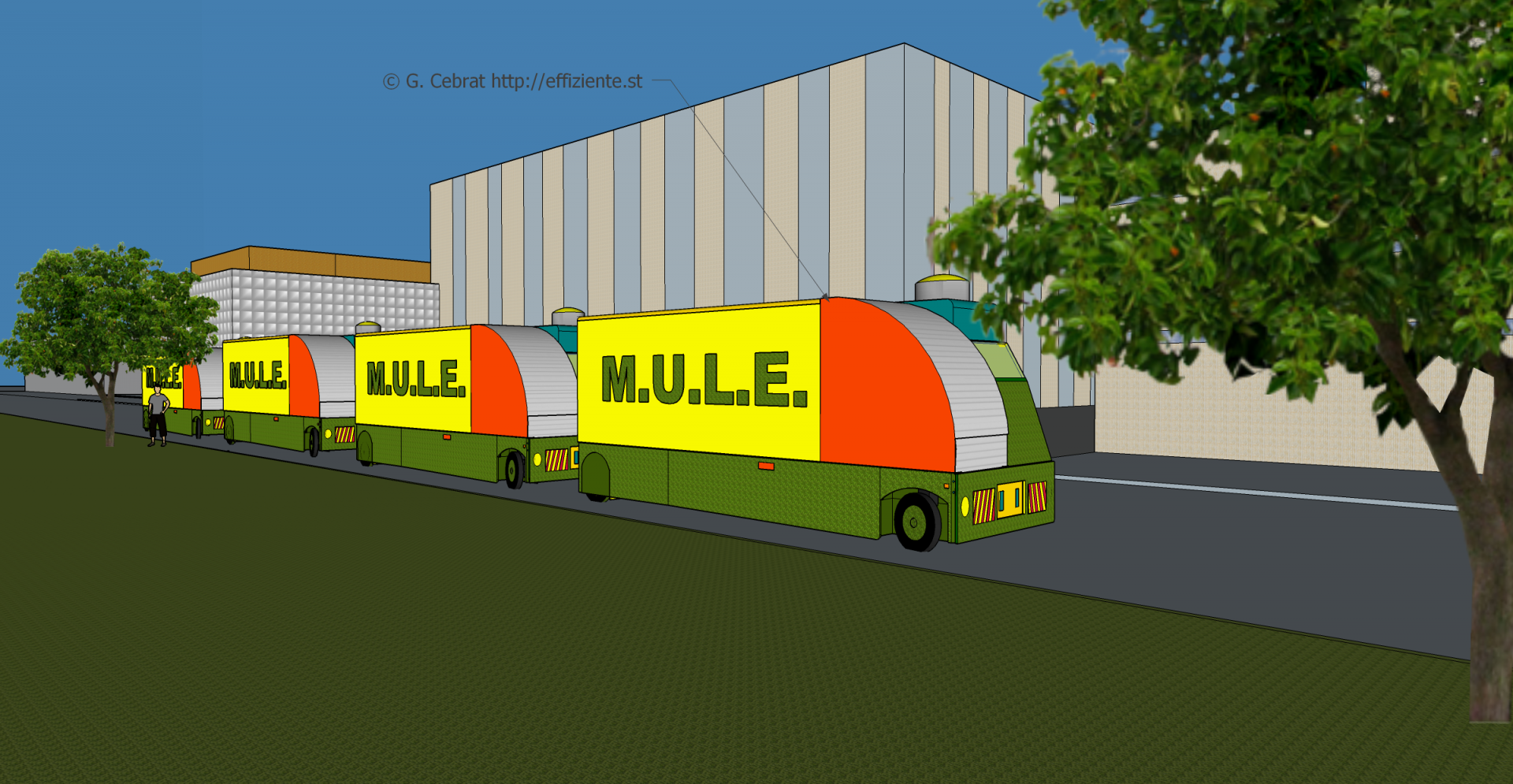 MULE-Mobile multifunktionale urbane Logistik-Plattformen mit elektrischem Antrieb