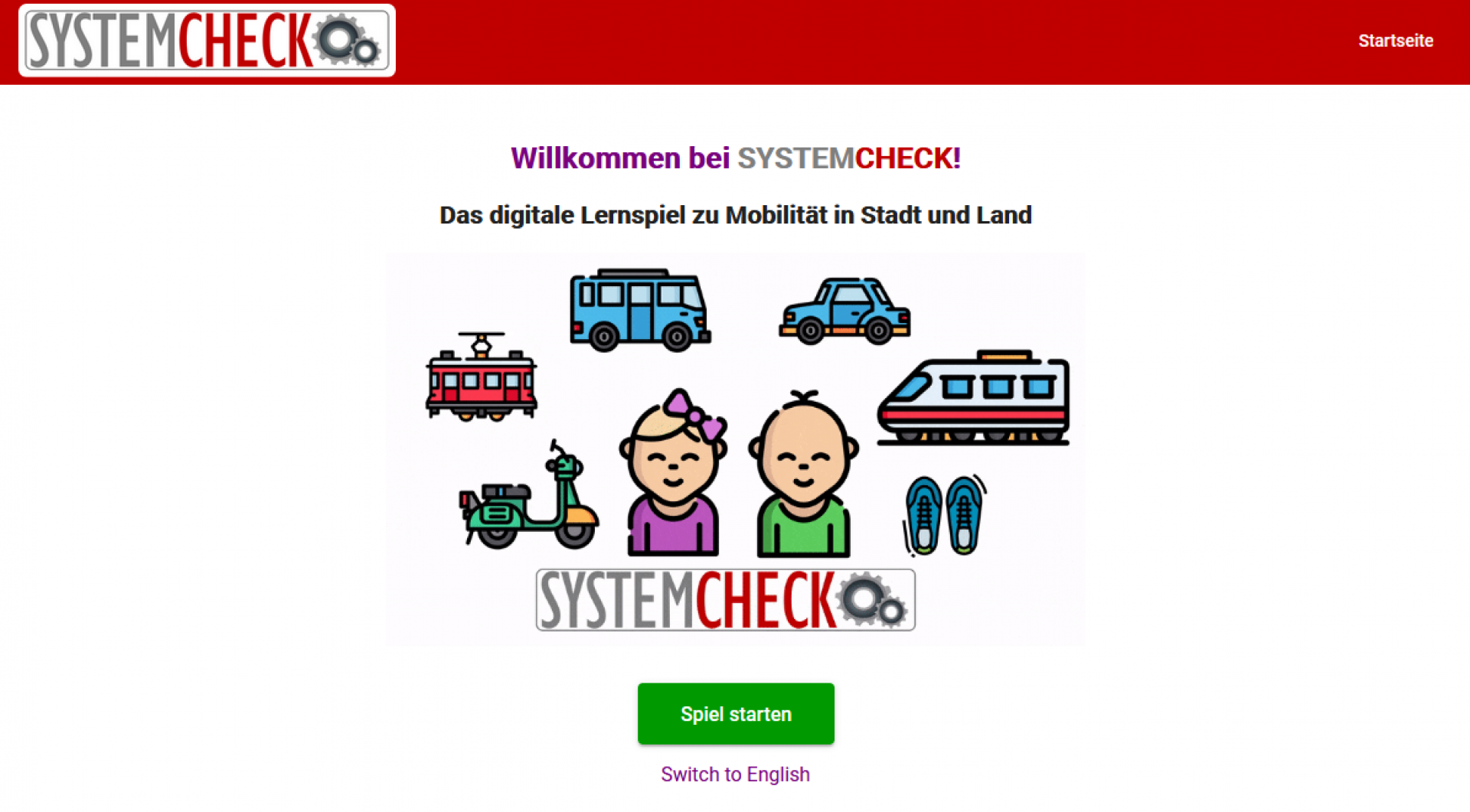 Systemcheck - Das digitale Lernspiel zu Mobilität in Stadt und Land