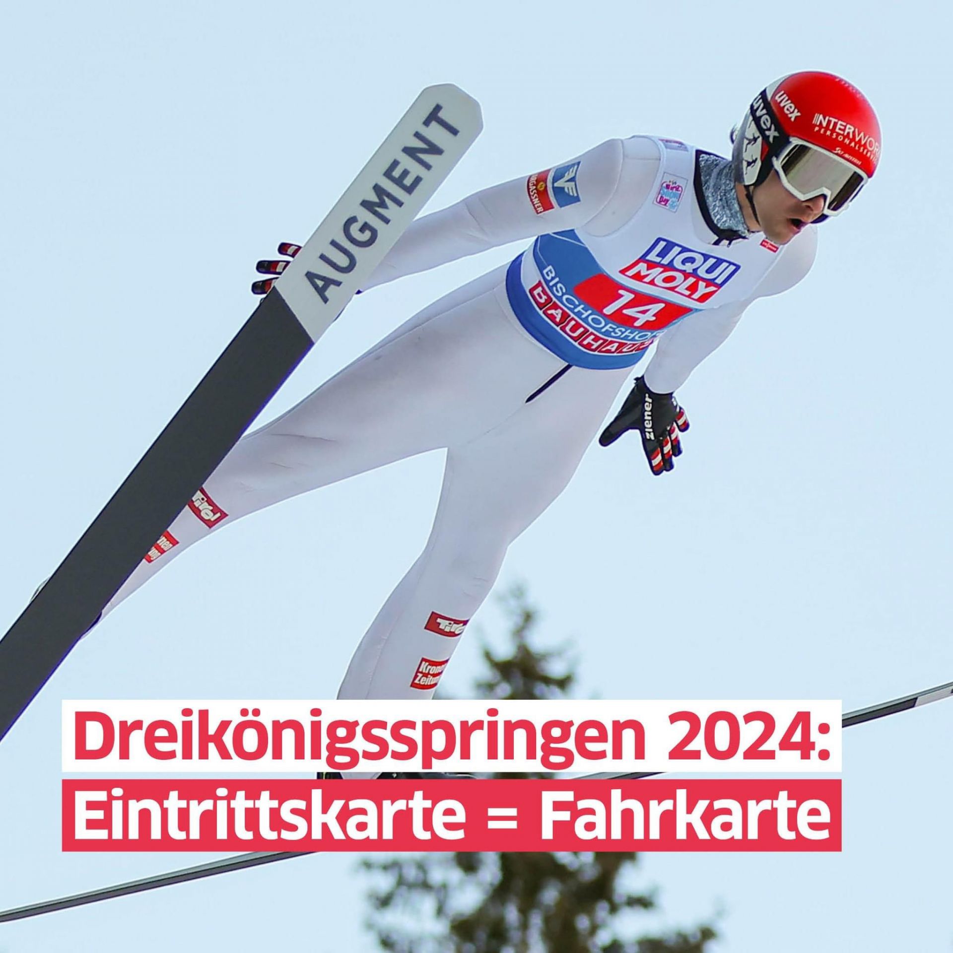 © Johannes Gfrerer Eintrittskarte = Fahrkarte Vierschanzentournee Bischofshofen 2024