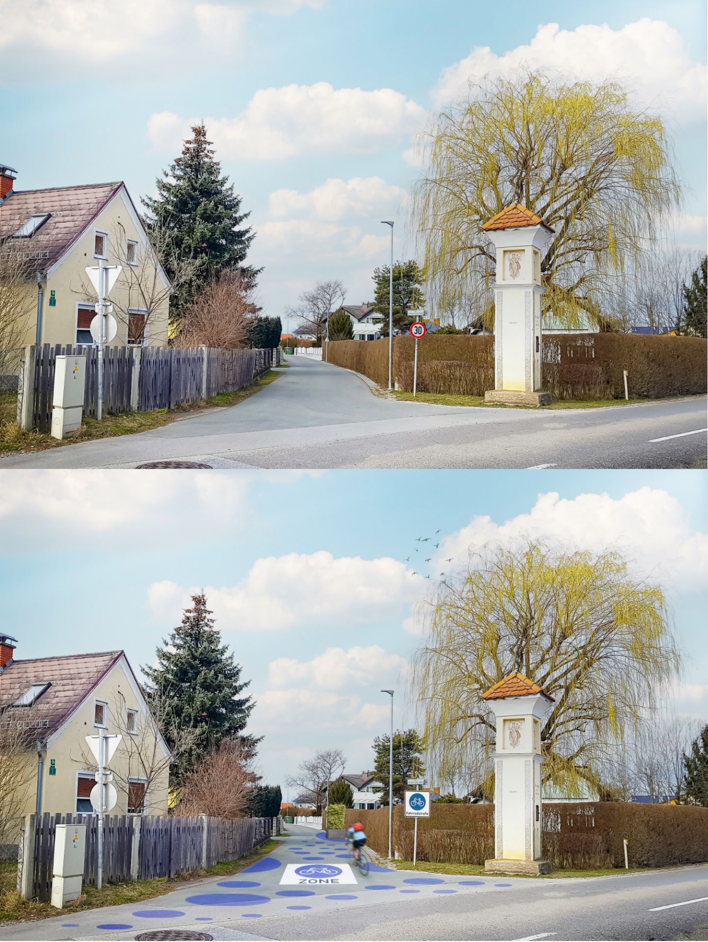 Erste Fahrradzone Österreichs in Fernitz-Mellach