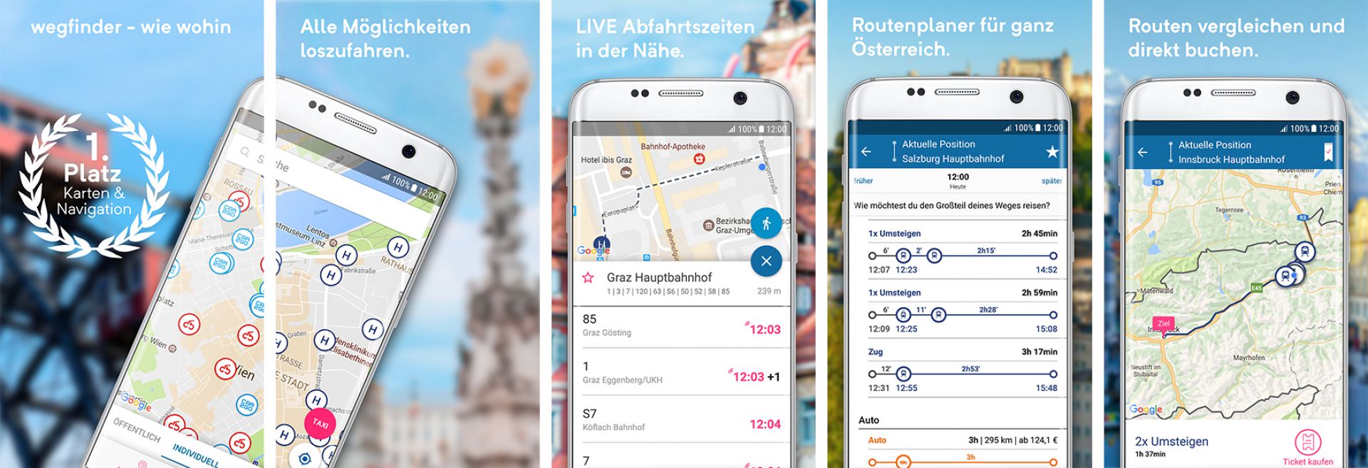 wegfinder - wie wohin. Der intermodale Routenplaner für öffentlichen und individuellen Verkehr